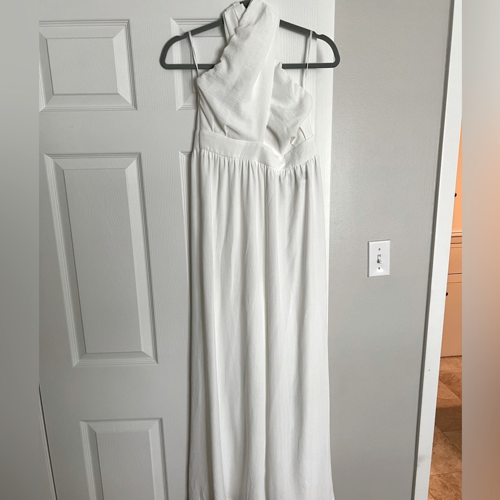 Lulus white halter maxi dress